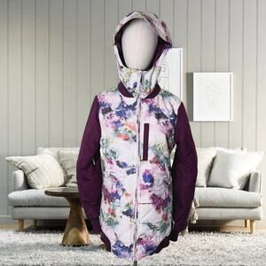 ❄️ Adidas Snowboarding “Puffalicious” Floral Merlot Jacket | Winter Sport Chic